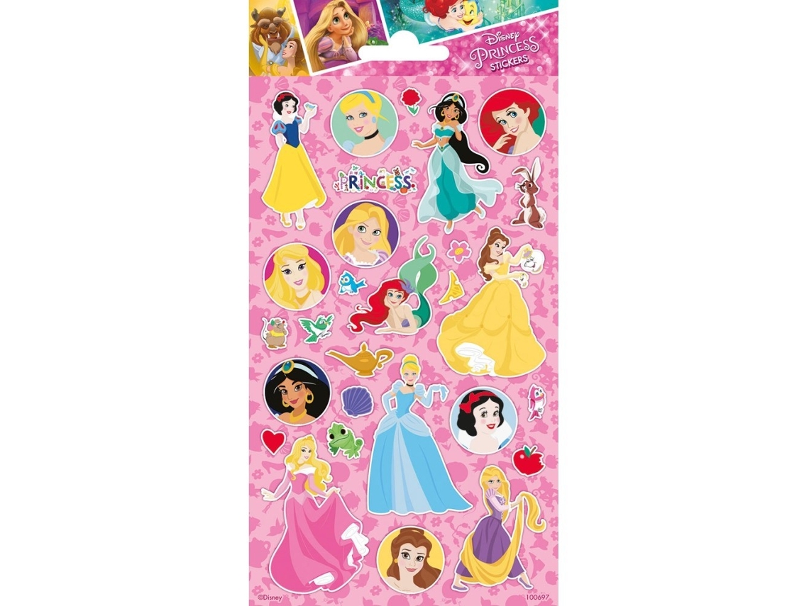 Pacote de adesivos com brilho de princesas DISNEY