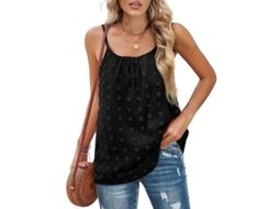 2026 top Camiseta Sin Mangas Casual para Mujer Cuello Redondo Suelto de Poliéster