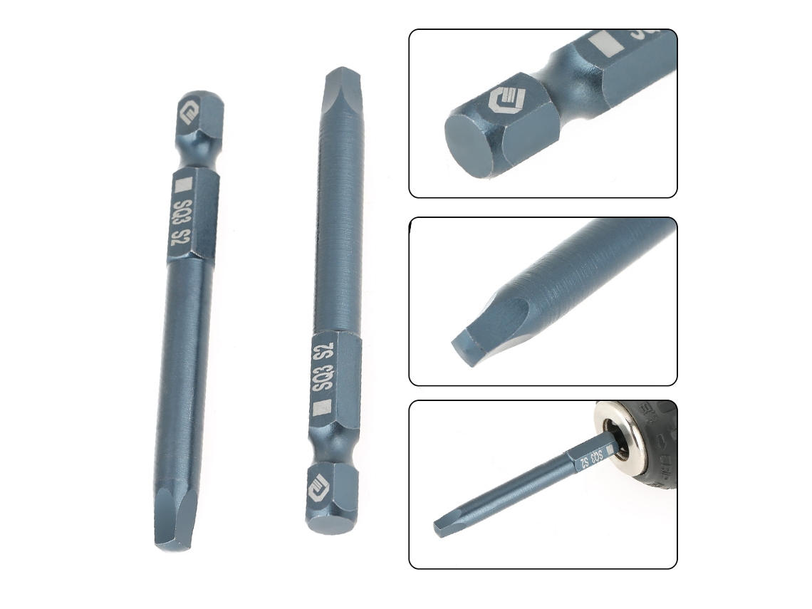 Conjunto De 10 Brocas De Parafusadeira De Cabeça Quadrada S2 Aço, 6,3mm 1/4" Cabo Hexagonal, 65mm