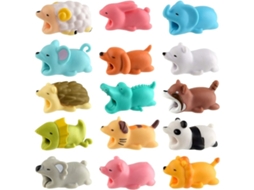 15 Unidades de Protetores de Cabo com Animais Fofos, Ideais para Proteger Cabos de Carregamento Usb AQUAFORGE