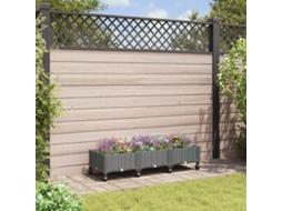 Vidaxl Vaso De Jardim Com Rodas Cinzento-claro 120 X 40 X 33 Cm Pp