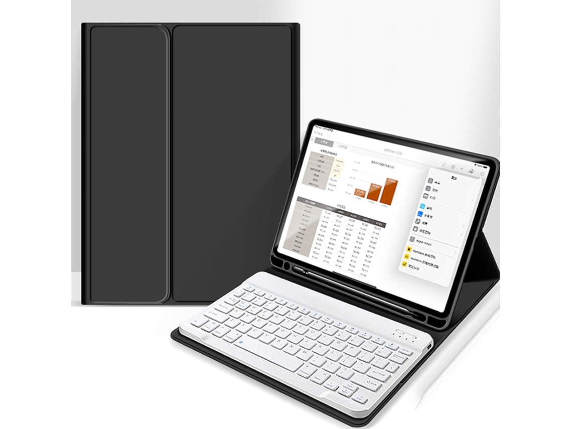 Capa Panoona Para Ipad 10ª Geração 2022, 10.9 Polegadas, Com Teclado E Suporte Para Caneta Preto