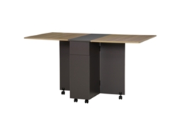 Mesa Jantar 140x76x74cm Com Rodas, 2 Gavetas E Armário