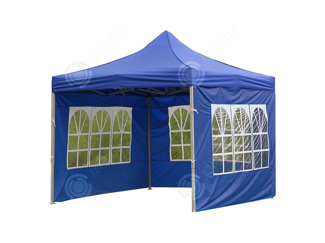 Inn Tenda Externa Em Tecido Oxford 210d Com Janela Romana 6x2m À Prova Dágua E Dobrável, Tecido Oxford Transparente Azul Innovtec
