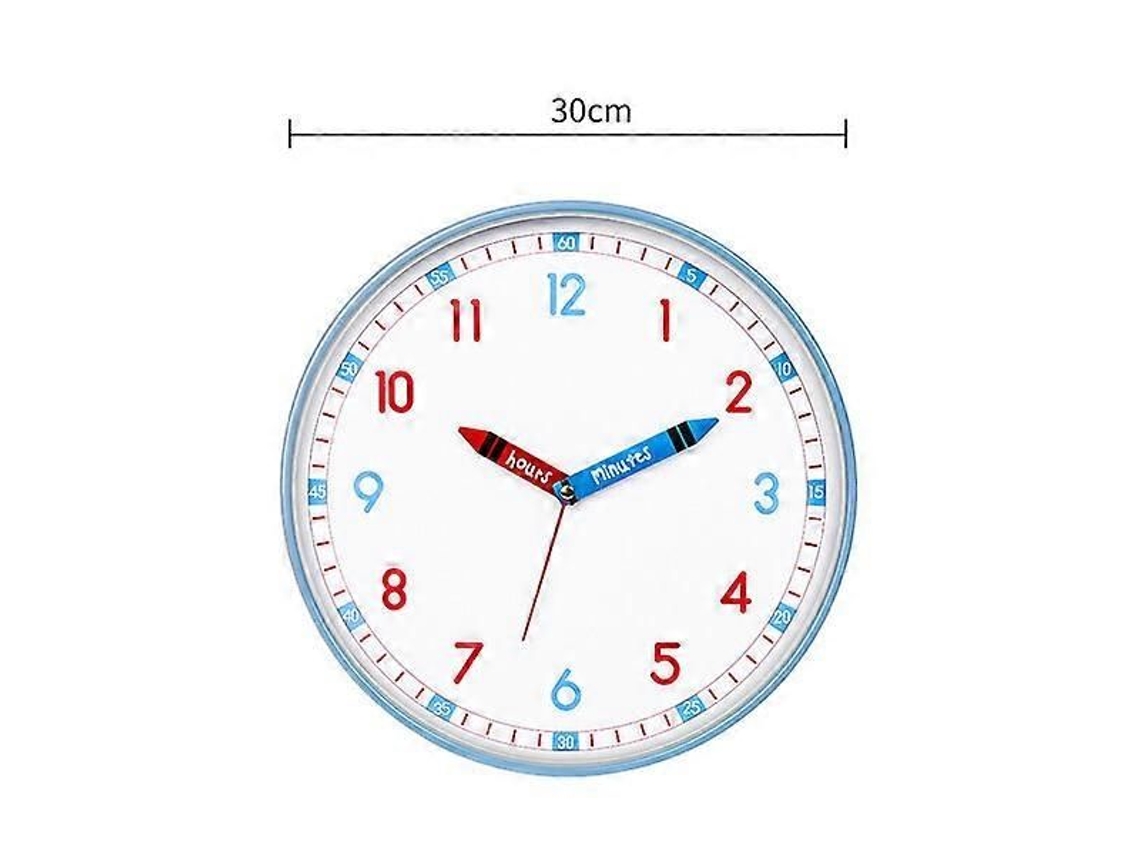 Relógio Infantil De Aprendizagem De 30 Cm (12 Polegadas), Silencioso, Uma Forma Divertida De Aprender As Horas.
