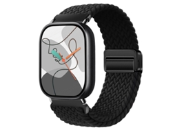 Pulseira magnética de nylon para Xiaomi Mi Band 10 Pro, Huawei Fit 5, Redmi Watch 6-preta, Com