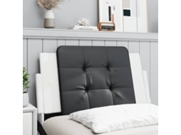 Vidaxl Almofadão De Cabeceira Zadar 80 Cm Couro Artificial Preto E Branco