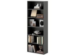 Estante Armazenamento 60x24x158,5cm Com 6 Andares E Prateleiras Ajustáveis, Sala E Quarto Preto