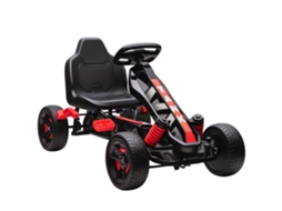 Kart a Pedais para Crianças com Embraiagem Automática Travão e Rodas Antiderrapantes em Eva 100x59x60,5 Cm Vermelho Ge