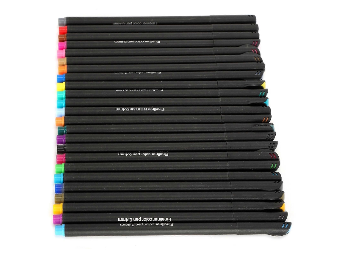 Conjunto de 24 Canetas de Ponta Fina Coloridas para Desenho À Mão em Aquarela AQUAFORGE