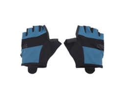 Luvas Mali de Ciclismo Azul Meia Dedo, Antiderrapantes, Impacto, Respiráveis
