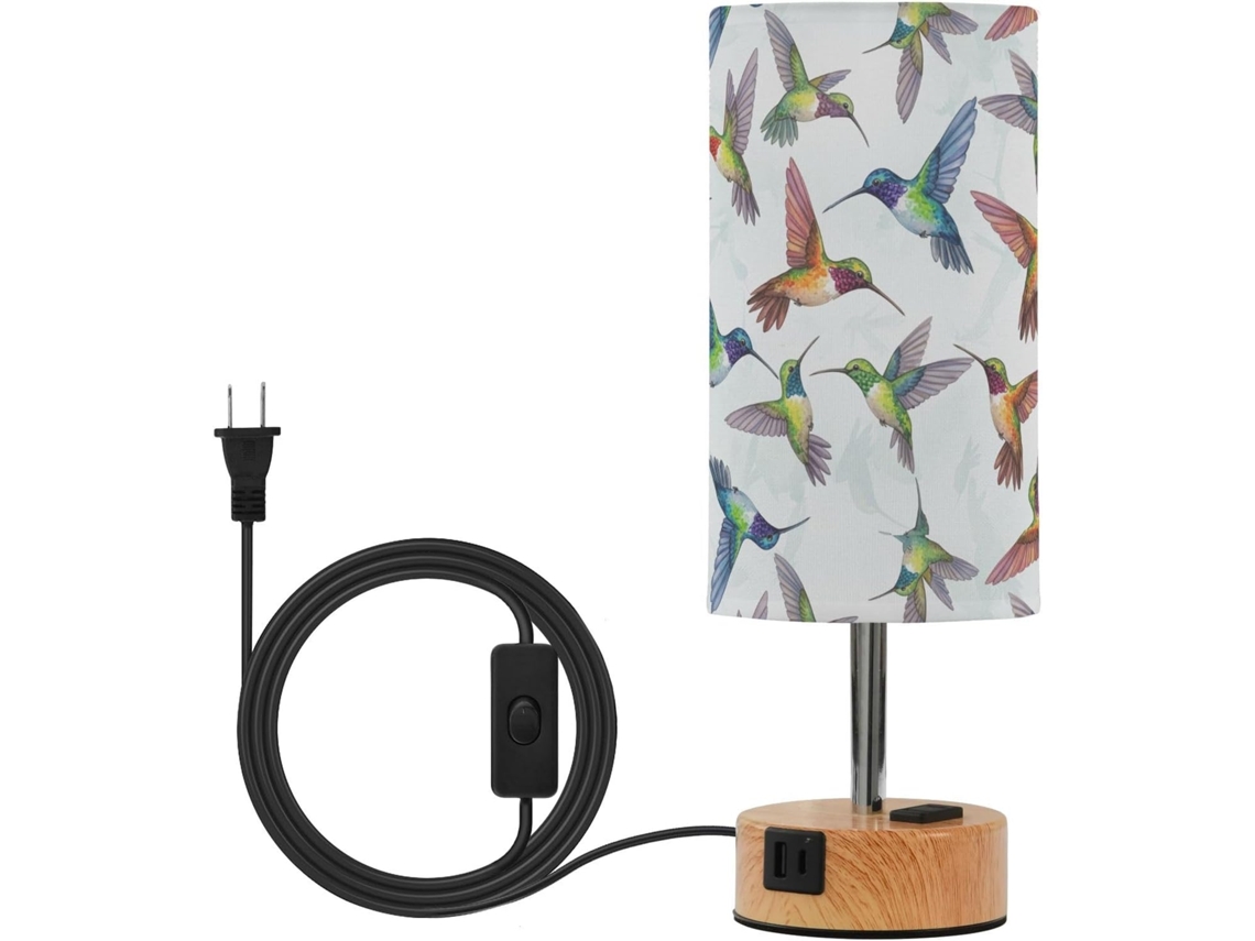 Iluminação de Mesa Junzan Com Design Colorido Beija Flor, Sensível Ao Toque, Com Portas USB CEA, Lâmpadas Inclusas