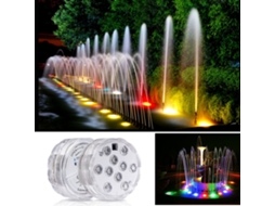 Rebe-luzes Led Submersíveis Com Controle Remoto Rf Ip68 Impermeáveis 10led 16 Cores Para Aquário Fonte De Água