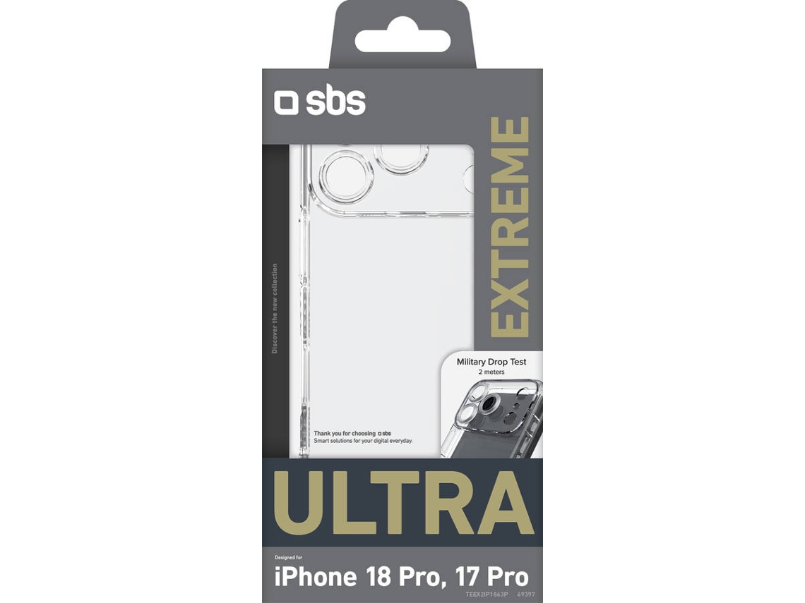 Capa SBS Extreme Ultra iPhone 18 Pro/ iPhone 17 Pro (Transparente)