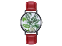 Relógio feminino de quartzo em couro, estilo simples e elegante, vermelho Zlf0215-h
