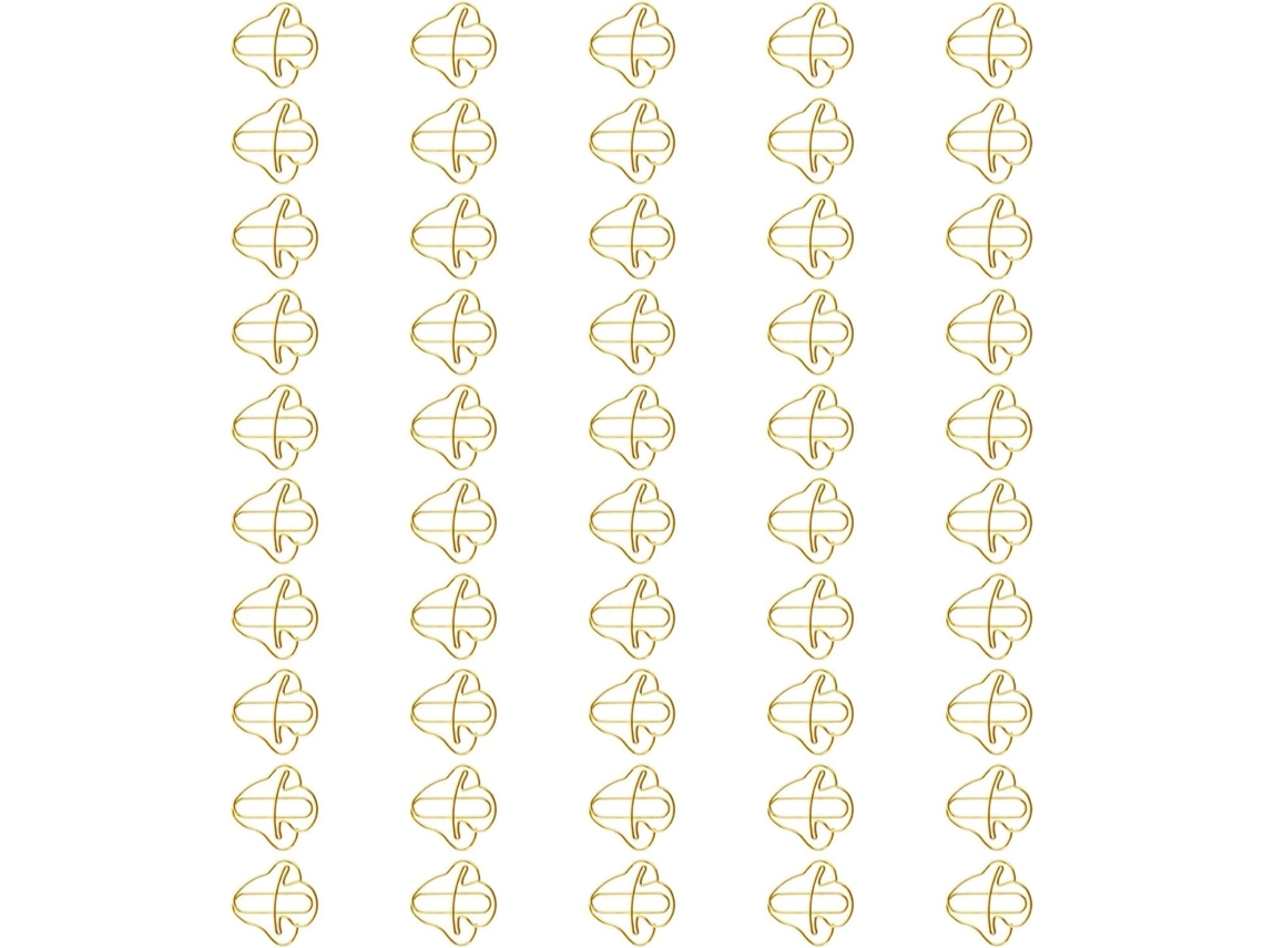 50 Clips de Papel no Formato Cogumelo, 30x30mm, Clips Metálicos para Documentos, Cartões de Anotações e Organização
