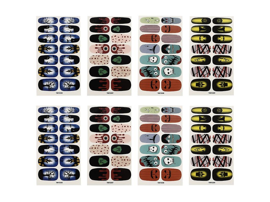 8Pcs Adesivo de Nail Art para Decorações de Halloween ALLINLESS