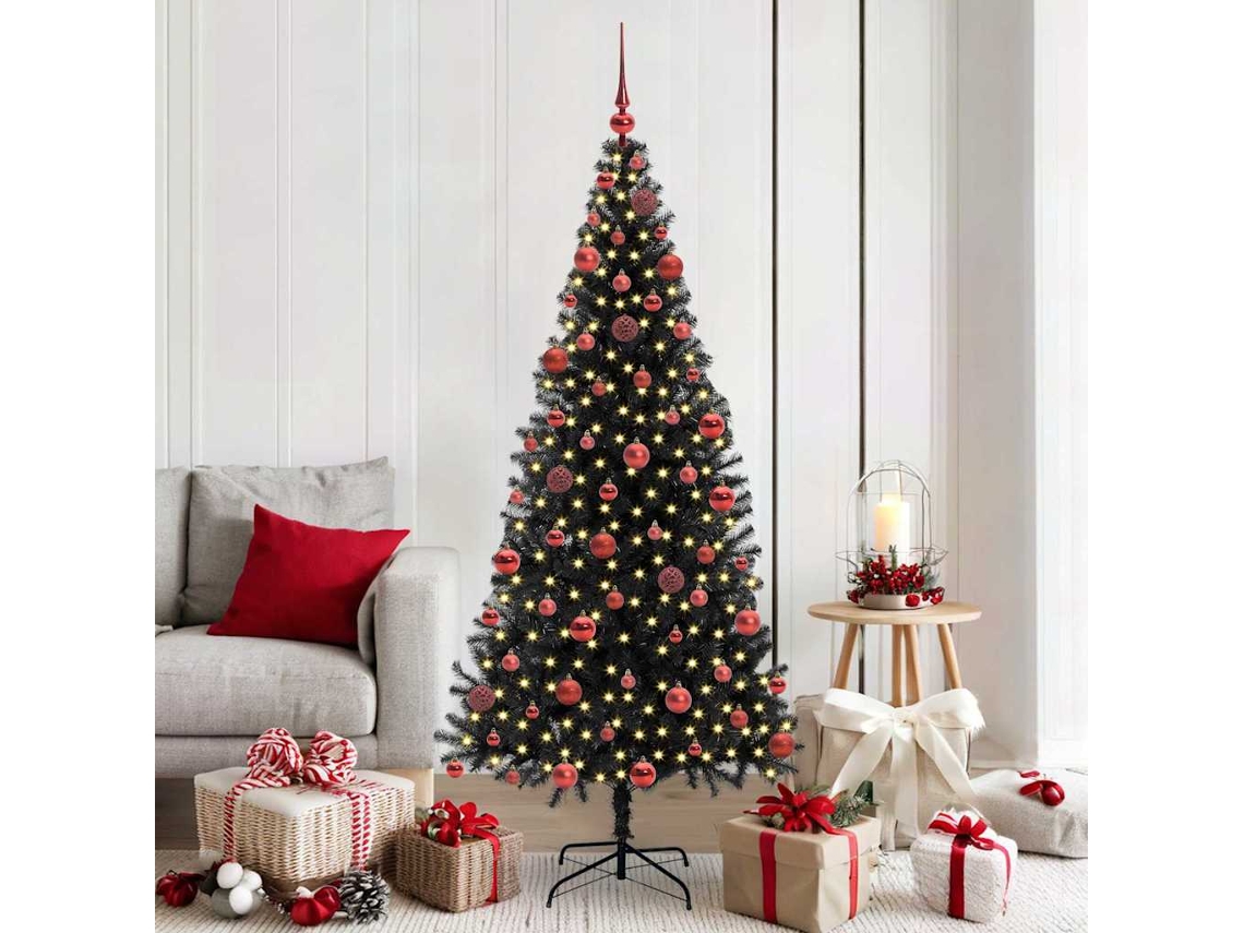 Vidaxl Árvore De Natal Preto 180 Cm Pvc