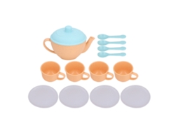 Primerox conjunto de Brinquedo de Chá de Boneca Simulação Cozinha Abs para Crianças Meninos e Meninas