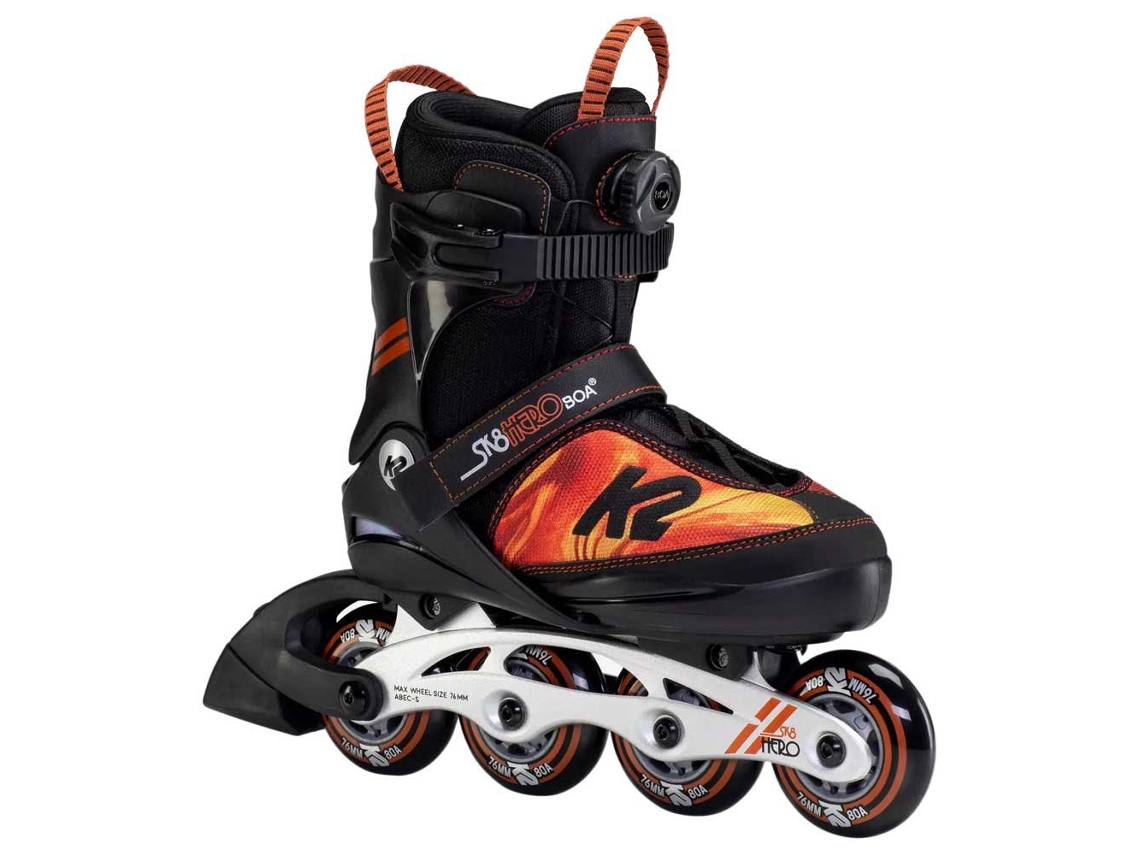Patins em Linha de Alumínio Sk8 Hero Boa Laranja Preto Eu 32-37K2 Skate