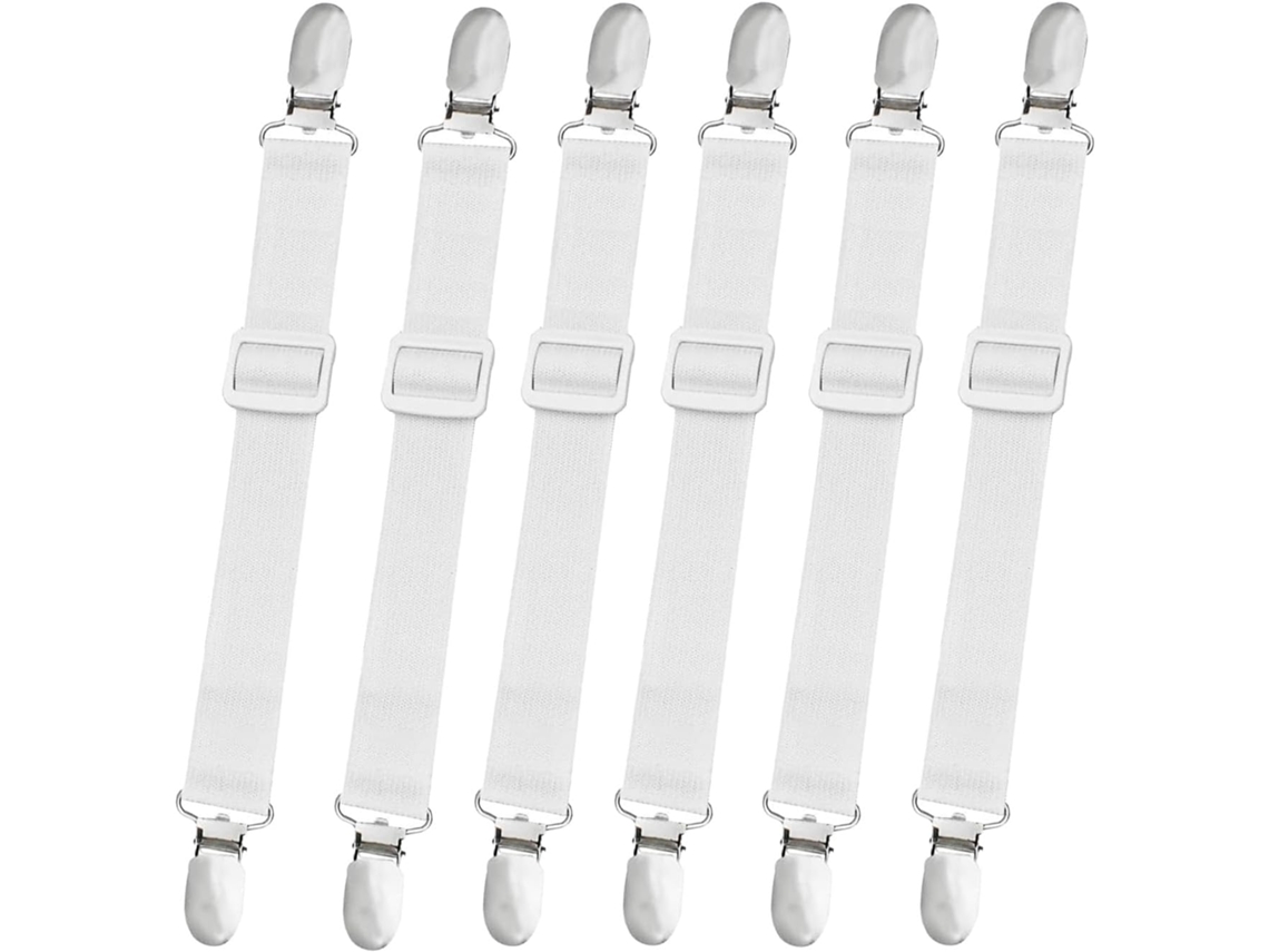 Lurelia Correias Para Lençol Ajustável Elástico Resistente 10 Peças Metal Plástico Colchão Cama Sofá