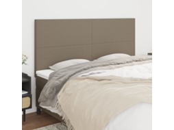 Vidaxl Cabeceira Taupe 200x5x118/128 Cm Tecido