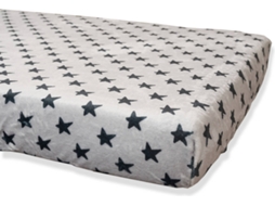 Lençol de Baixo BABYLINE Polar Cinzento Estrelas Pretas (140 x 70 x 10 cm)