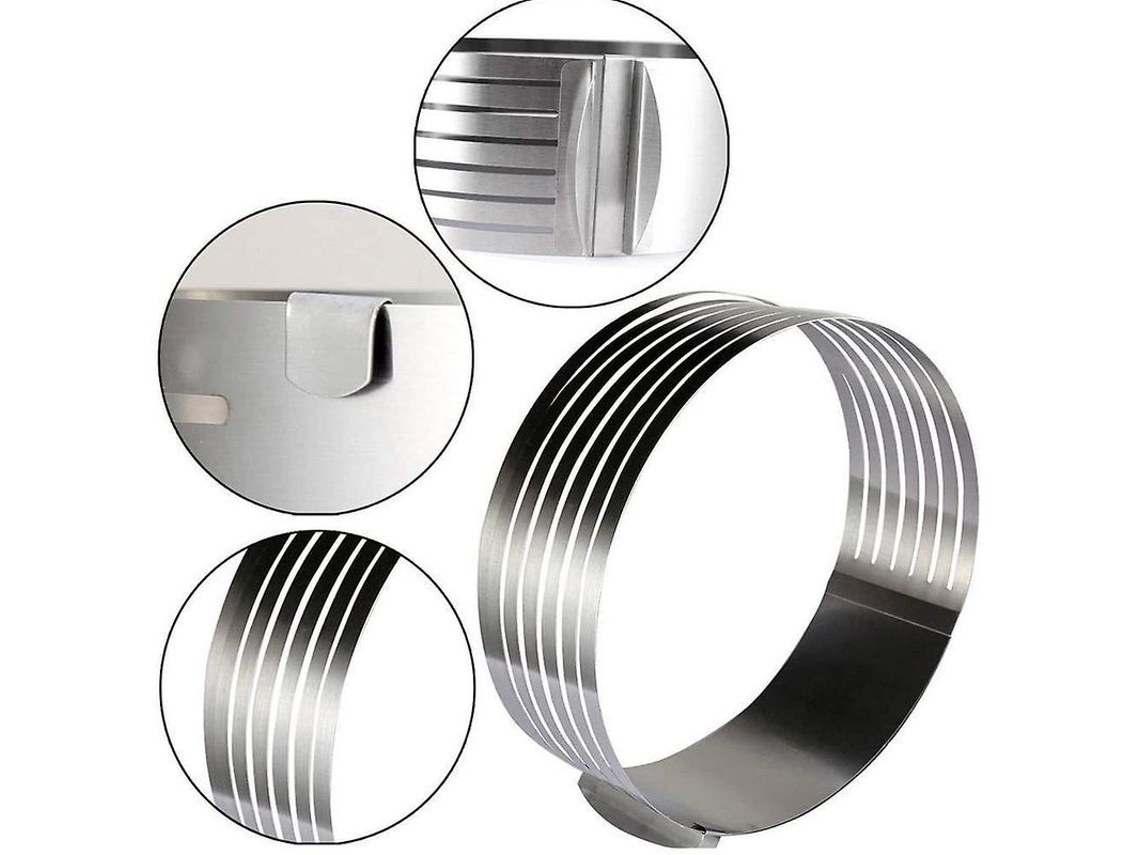 Nova Line cortador de Bolo Ajustável Anel Inox 6 8 Polegadas Camadas de Aço Inoxidável