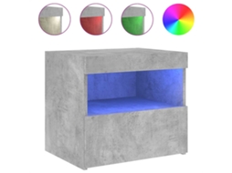 Mesa de Cabeceira com Luzes Led MAISON EXCLUSIVE 50x40x45 cm em Cinzento Cimento