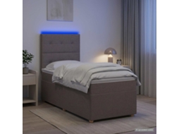 Vidaxl Cama Box Spring Com Colchão Cinzento-acastanhado 90 X 200 Cm