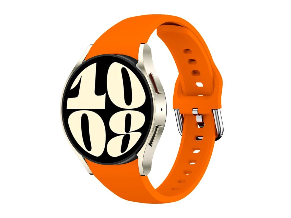 Bracelete Silicone Laranja para Samsung Galaxy Watch Fe / 7 / 6 / 5 / 4 XIAOMOYU com Fivela Reversa
