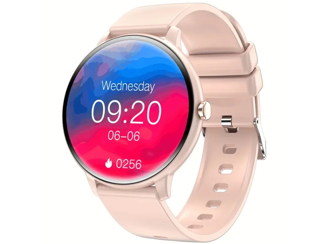Relógio Inteligente Rosa Com Notificações Push
