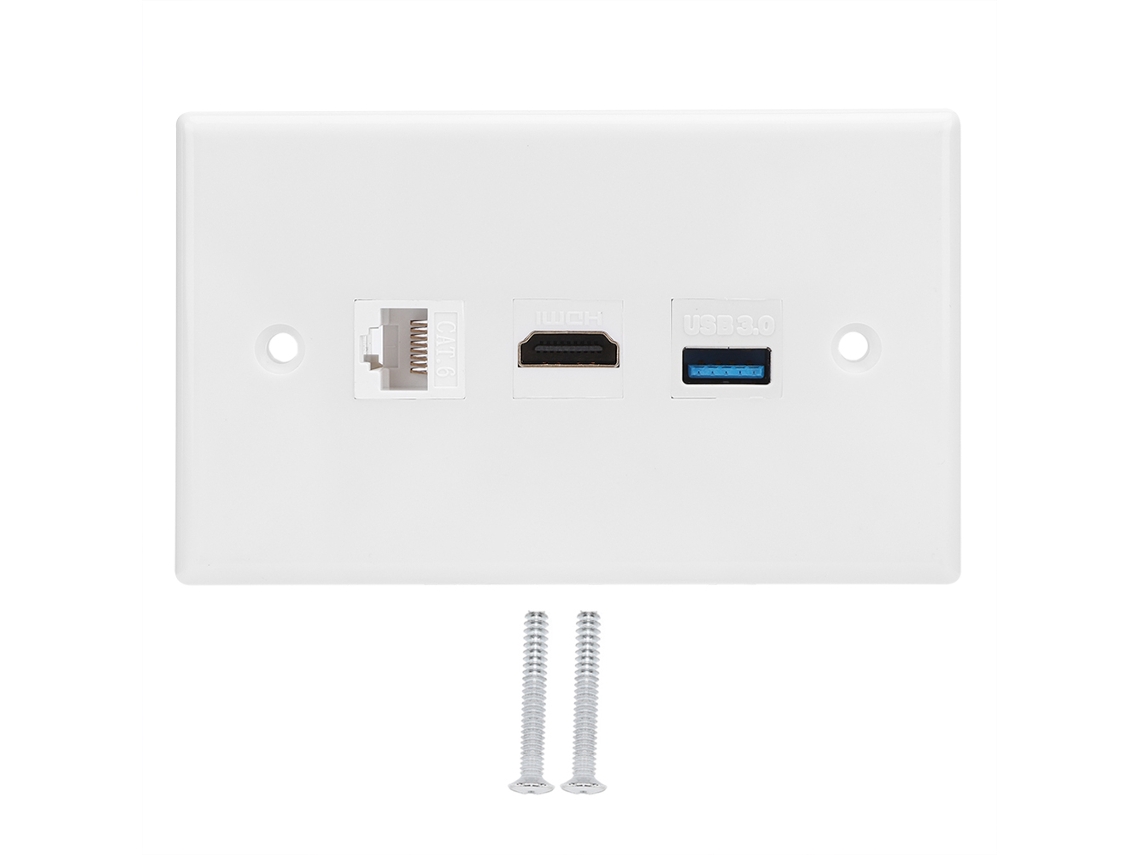 Painel de Parede Us com Interface Cat6 Hdmi Usb3.0 para Home Theater Hotel Residência