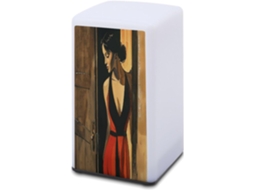 Luminária De Mesa A Bateria Com Estampa Vestido Vermelho, Ideal Para Leitura Em Escritórios E Quartos, Protegendo A
