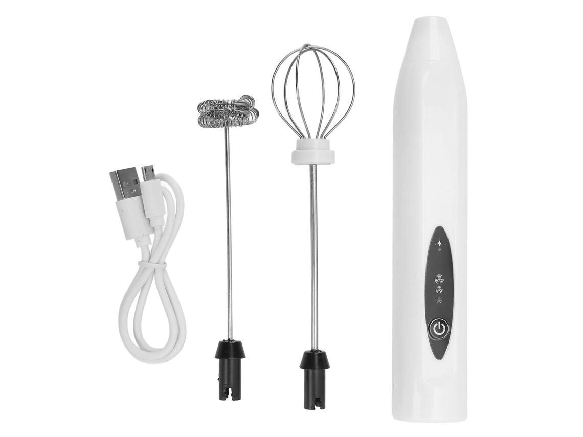 Batedeira Elétrica Portátil Recarregável Via Usb Com Cabo Antiderrapante E 2 Batedores Para Confeitaria E Panificação Caseiras(branca)