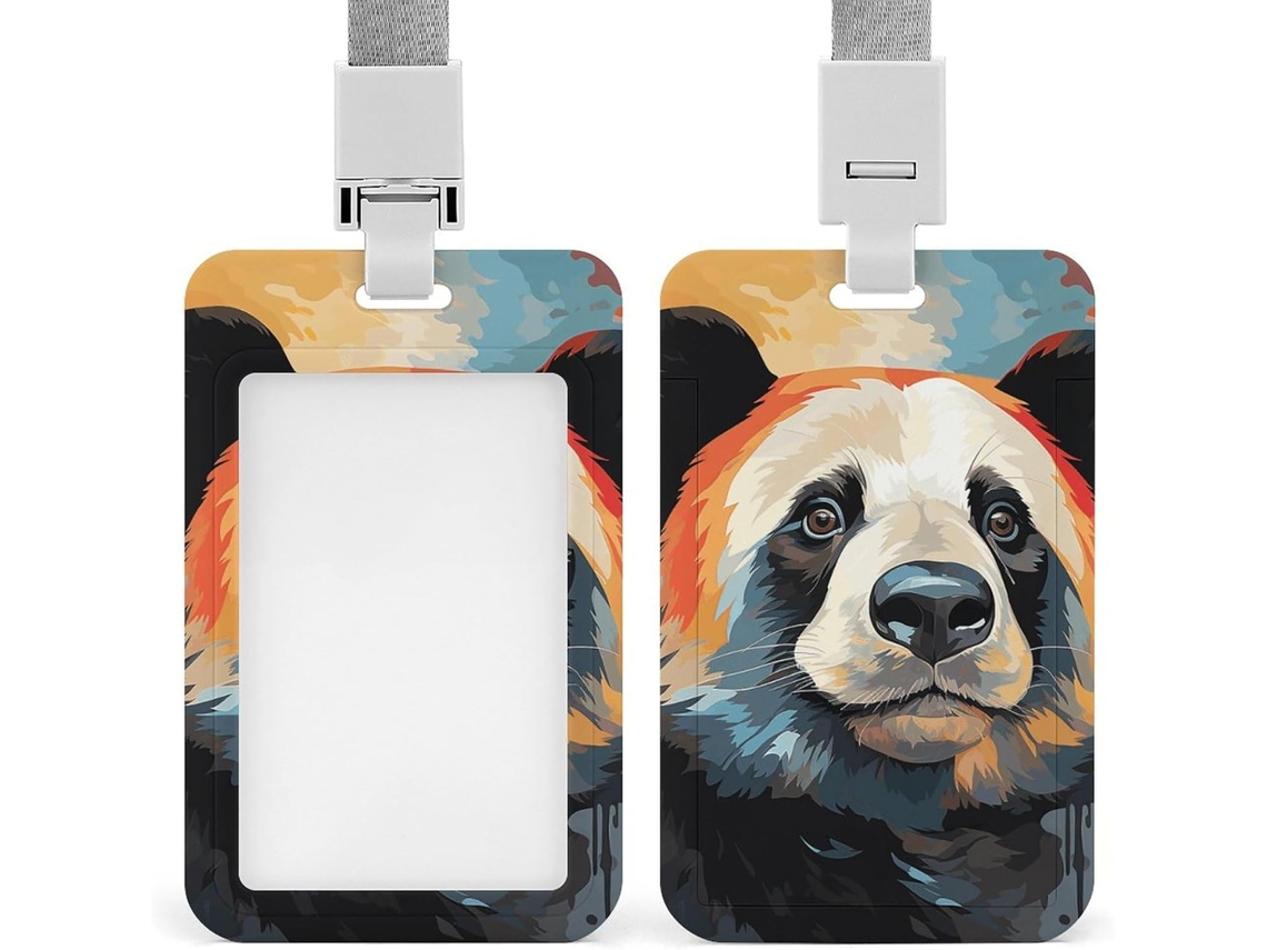Suporte para mesa com clipe e cordão, em formato de panda, design animado e delicado. Ideal para mesas de trabalho.