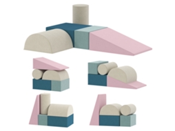 Conjunto de 5 blocos de espuma para bebês e crianças pequenas, para construir, brincar e escalar, uso em ambientes internos.