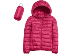 2026 jaqueta de Plumas Leve para Mulher com Capuz, Abrigo Impermeável Packable com Bolsa de Armazenamento, Ideal para Viagens e Clima Frio