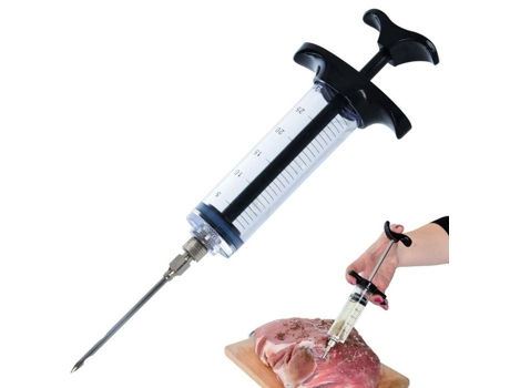 Seringa para marinar Orion 30 ml em aço inoxidável seguro