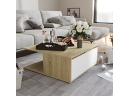 Vidaxl Mesa De Centro Derivados De Madeira Branco E Carvalho Sonoma