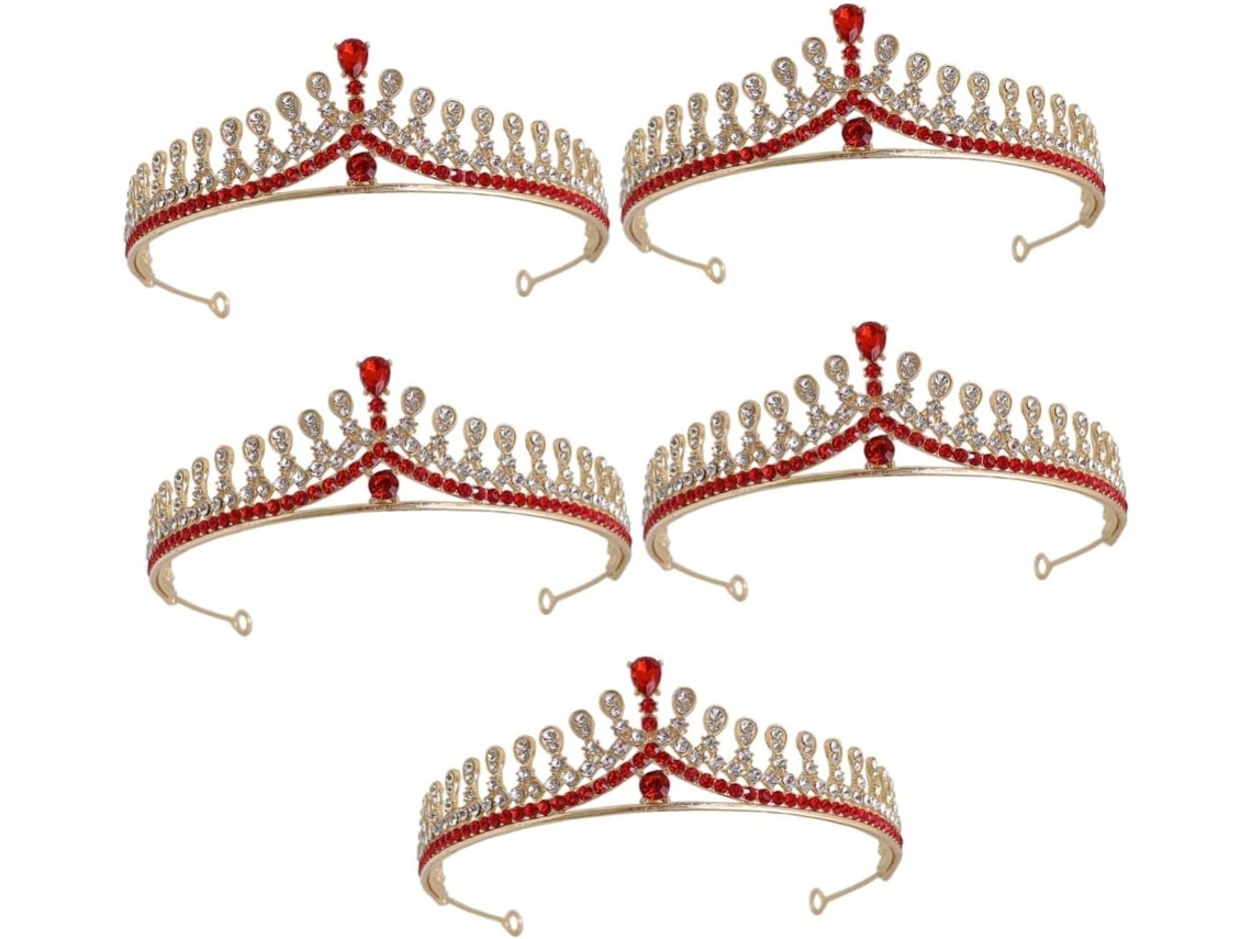 Coroa De Noiva De 5 Peças Com Strass, Acessório Para Cabelo Ideal Para Aniversários, Casamentos E Formaturas.