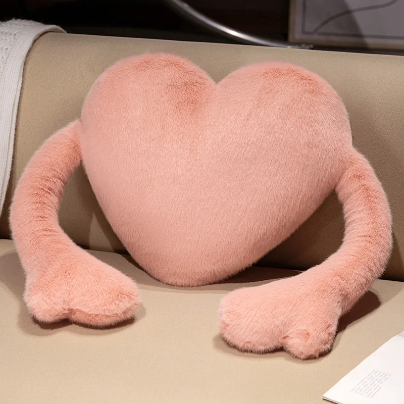 Almofada Decorativa em Formato de Coração para Adultos, Almofada Macia para Sofá. MDUG (rosa, 50 Cm)