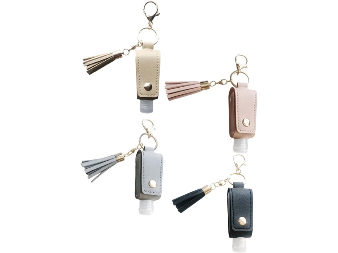 Conjunto De Chaveiro De Couro Com 4 Peças, Porta-frascos