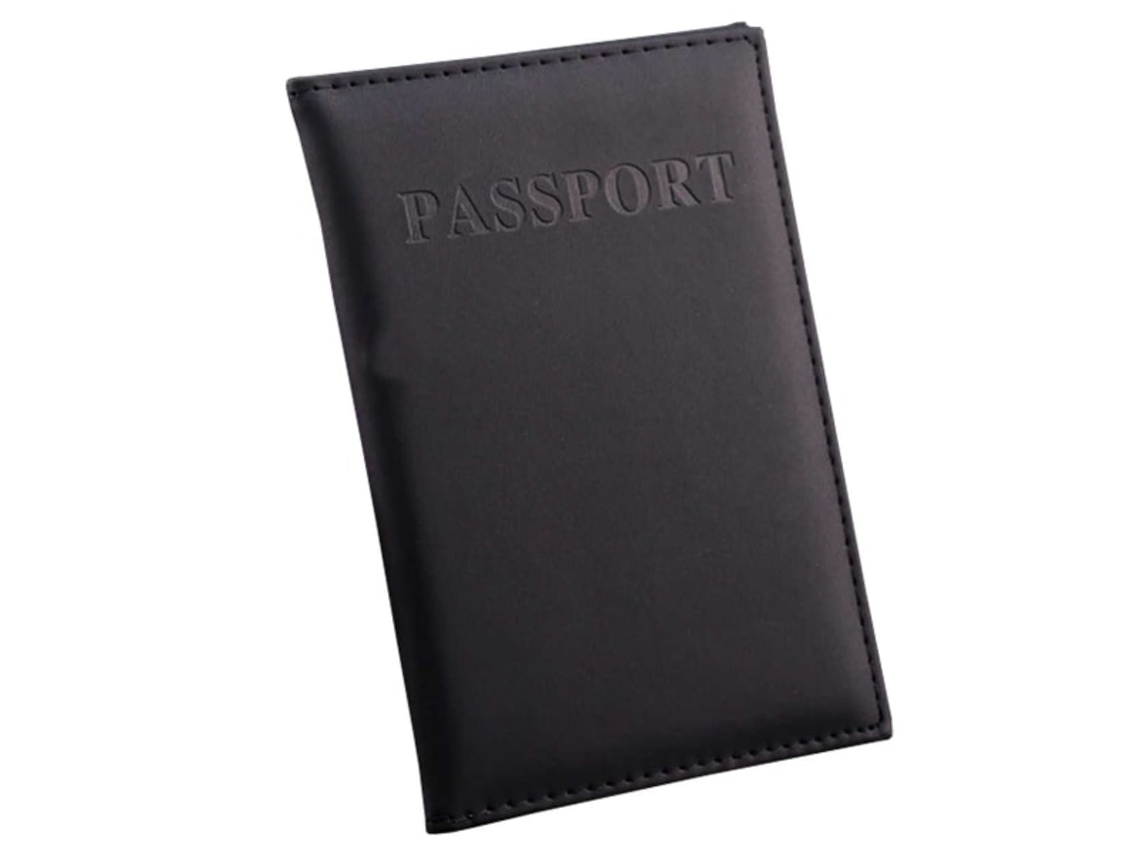 Porta-passaporte Em Couro Sintético Preto