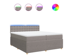 Box Spring Bed, Box Spring Beds Vidaxl Cinzento-acastanhado Tecido (200 X 200 Cm)