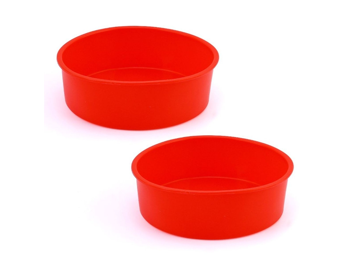 Forma Para Pão E Bolos, Em Silicone, 20 Cm, 8 Polegadas, Cor Vermelho, Formato Redondo, Para Forno, Confeitaria E Preparo Doméstico