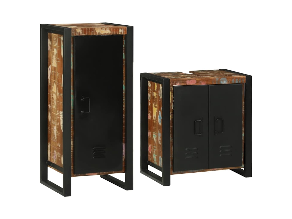 Vidaxl Conjunto De Móveis Para Banheiro Com Prateleira Com Porta 2 Pcs