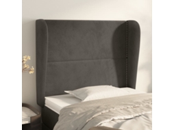 Vidaxl Cabeceira Cama C/ Abas Veludo 93x23x118/128 Cm Cinzento-escuro