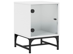 Bedside Cabinet, Bedside Cabinets Vidaxl Branco Madeira Processada (n/a)