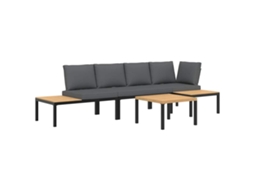 Maison Exclusive - 4 Pcs Conjunto De Sofás P/ Jardim C/ Almofadões Alumínio Preto